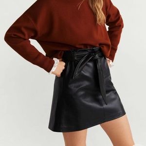 Mango Faux Leather Mini Skirt